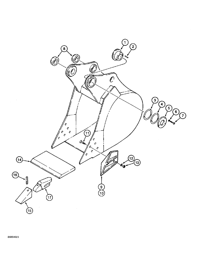 Схема запчастей Case 9060B - (9-096) - CENTRAL FABRICATORS BUCKETS - SEVERE DUTY BUCKET (09) - CHASSIS