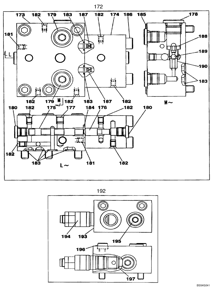 Схема запчастей Case CX160 - (08-87) - KLJ0606 PUMP ASSY, HYDRAULIC (08) - HYDRAULICS