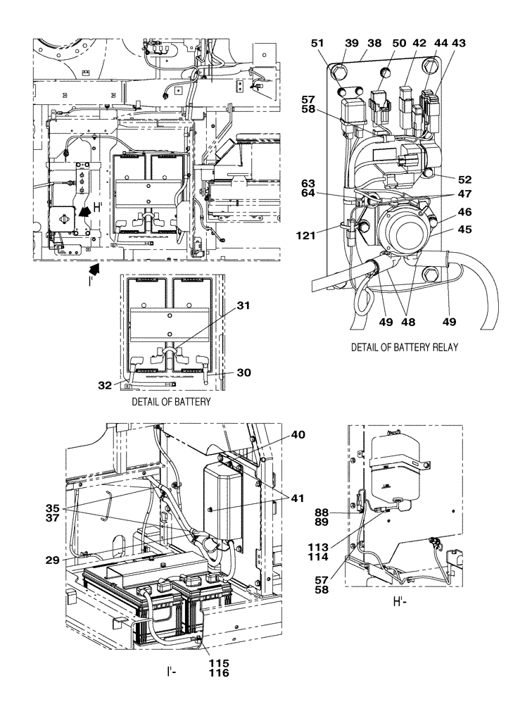 Схема запчастей Case CX350C - (04-001[05]) - CHASSIS ELECTRICAL CIRCUIT (04) - ELECTRICAL SYSTEMS