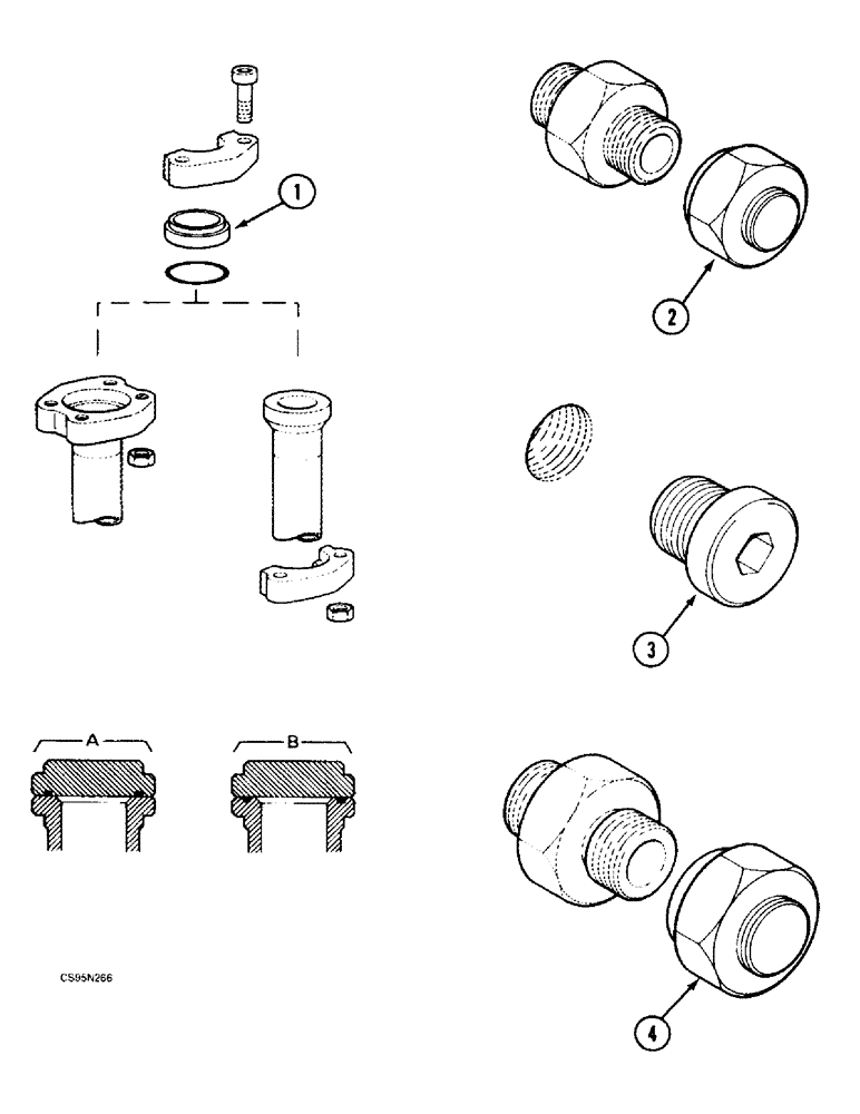 Схема запчастей Case 688BCK - (9F-18) - PLUG AND BLANK-OFF PLUG, 688B CK (120301-) (05.1) - UPPERSTRUCTURE CHASSIS/ATTACHMENTS