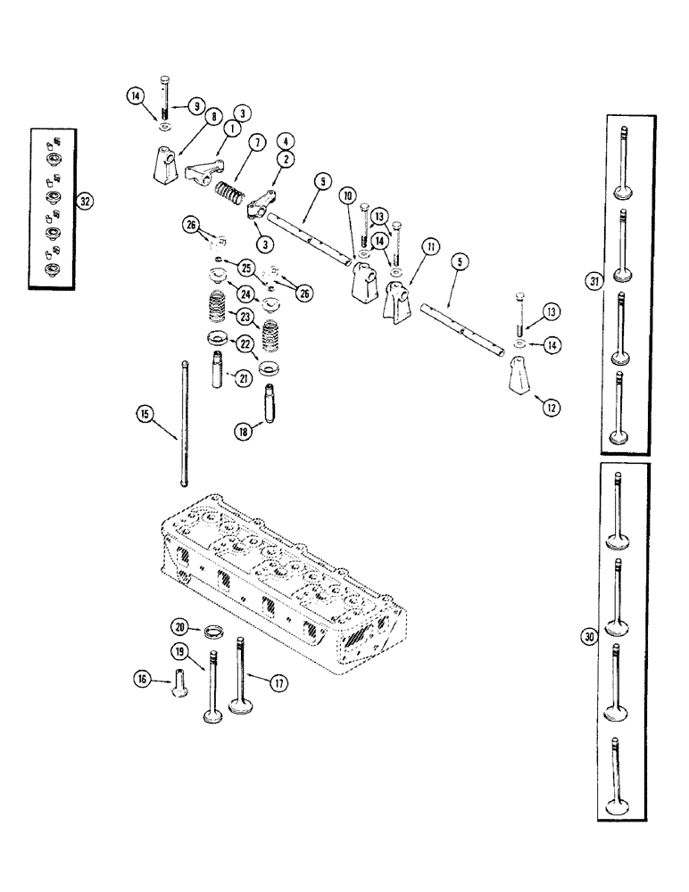 Схема запчастей Case 350 - (018) - VALVE MECHANISM, 188 DIESEL ENGINE (01) - ENGINE