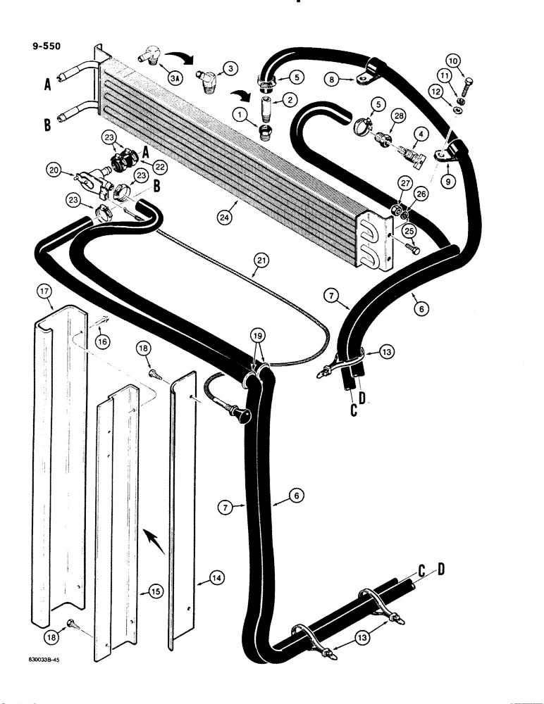 Схема запчастей Case 1450B - (9-550) - PRESSURIZED CAB, HEATING SYSTEM (09) - CHASSIS/ATTACHMENTS