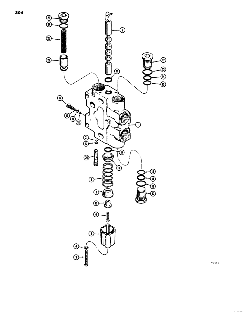 Схема запчастей Case 850B - (304) - R30151 DOZER TILT AND ANGLE SECTION (07) - HYDRAULIC SYSTEM