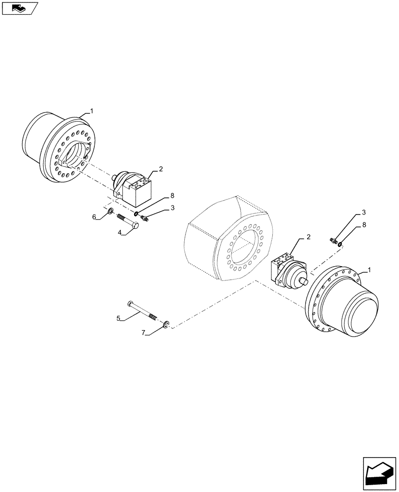 Схема запчастей Case SV211 - (39.500.AM[02]) - DRIVE, REAR WHEELS (39) - FRAMES AND BALLASTING