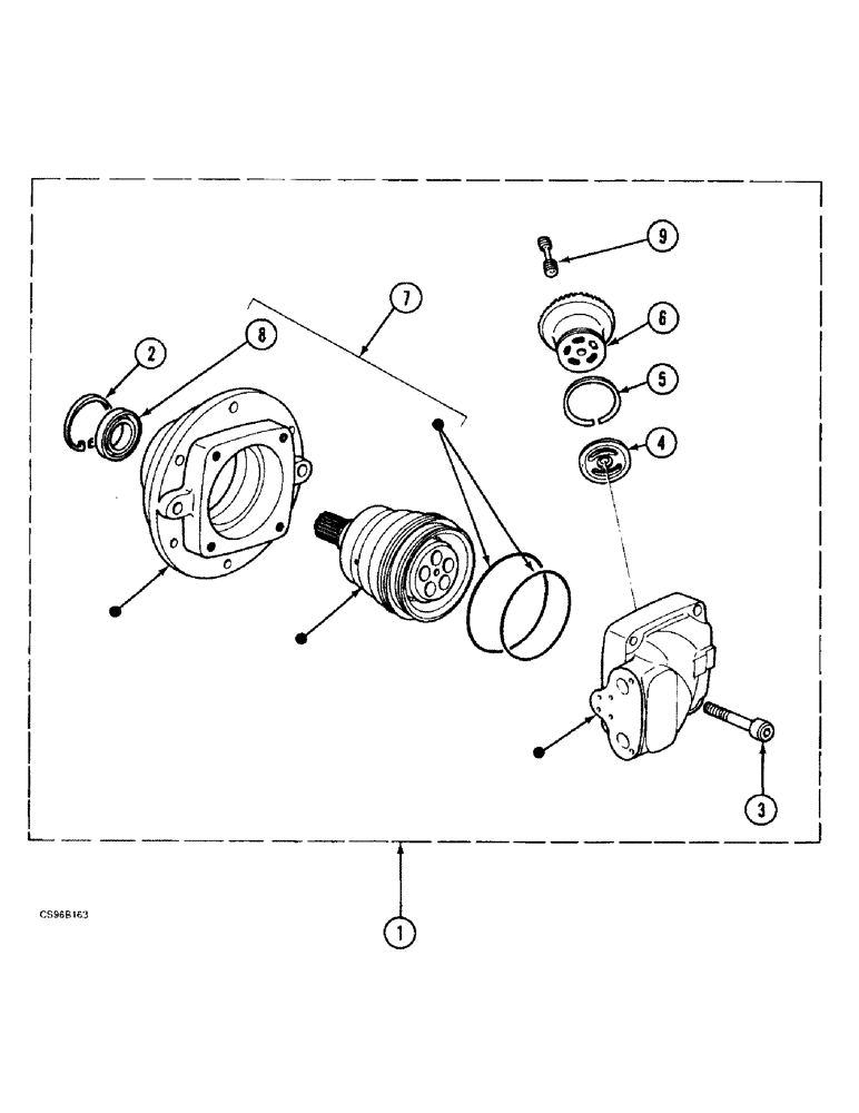 Схема запчастей Case 688BCK - (8C-44) - SWING MOTOR, 688B CK (120301-) (07) - HYDRAULIC SYSTEM