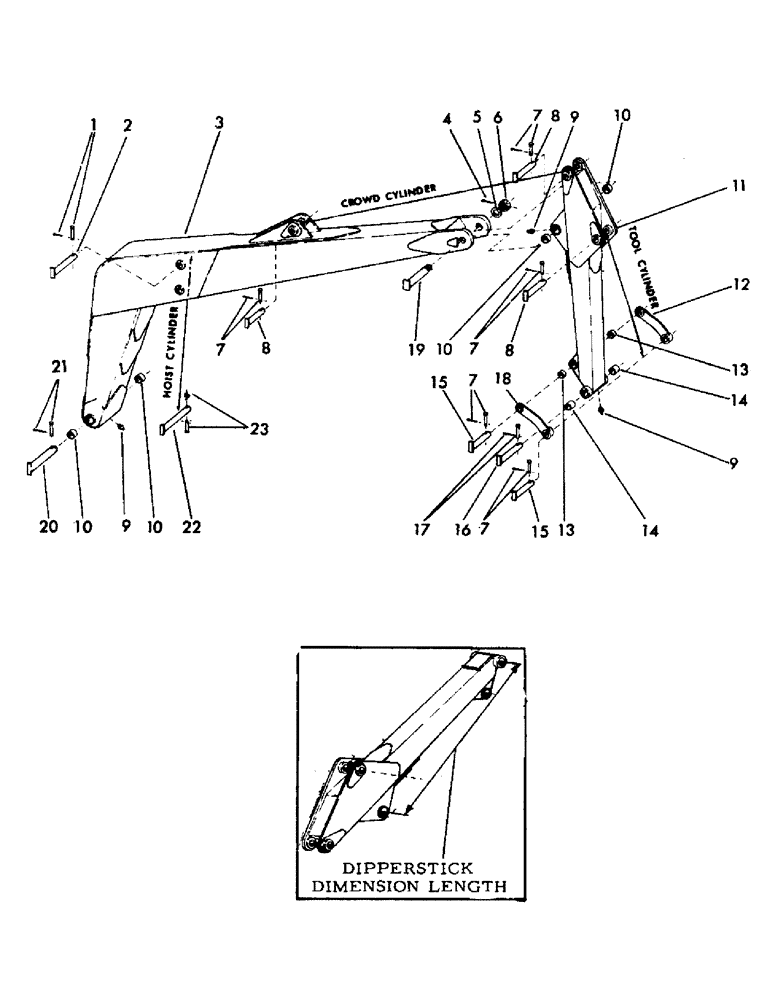 Схема запчастей Case 40EC - (D17) - "E" MAIN BOOM AND DIPPERSTICKS, (WITH PINS AND LINKS) (09) - BOOMS