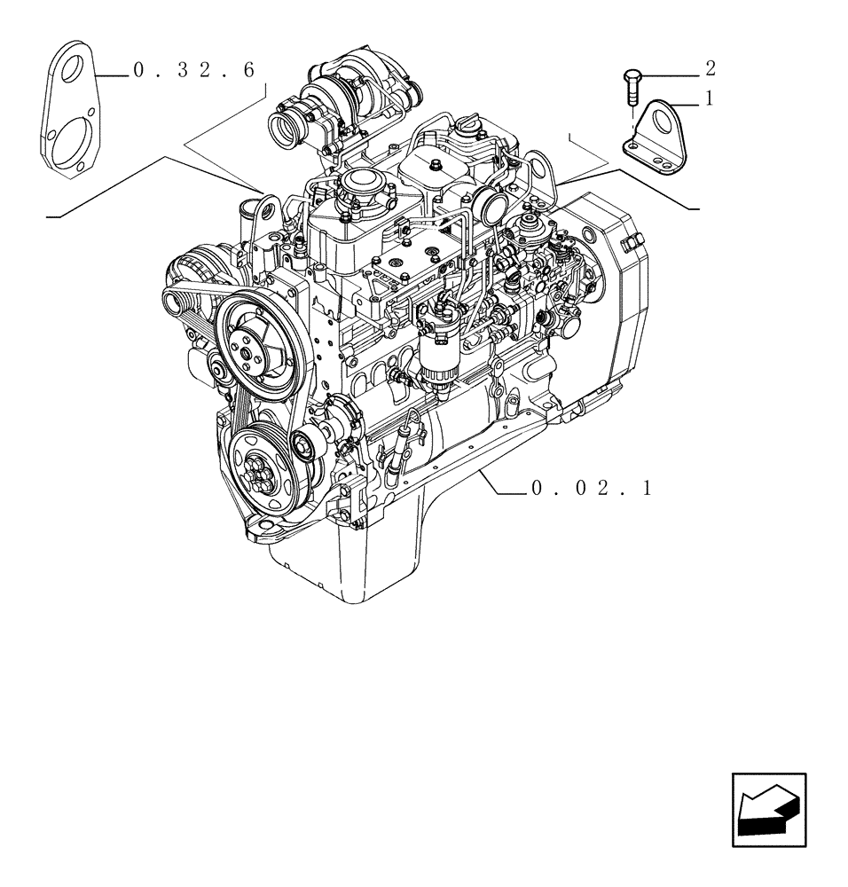 Схема запчастей Case TX945 - (0.45.0[01]) - HOOKS - ENGINE (10) - ENGINE