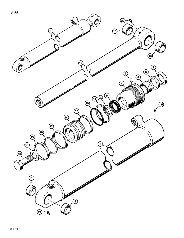 Схема запчастей Case 26D - (8-66) - G103503 BUCKET CYLINDER 