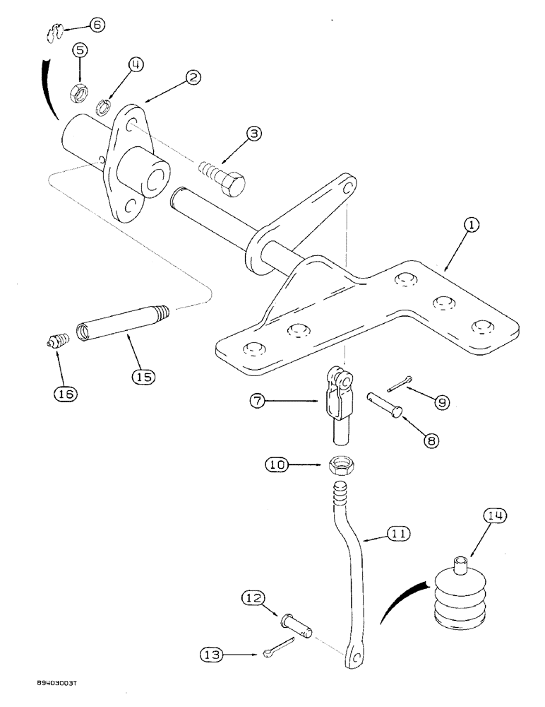 Схема запчастей Case 590 - (9-030) - BACKHOE CONTROLS WITH HAND SWING, PARTS USED WITH EXTENDABLE (09) - CHASSIS/ATTACHMENTS