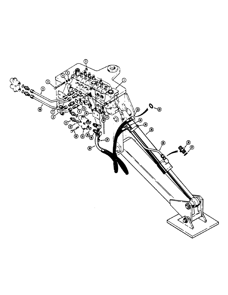 Схема запчастей Case 680CK - (131A) - STABILIZER CYLINDER LOCKING VALVES AND RELATED PARTS (84) - BOOMS, DIPPERS & BUCKETS