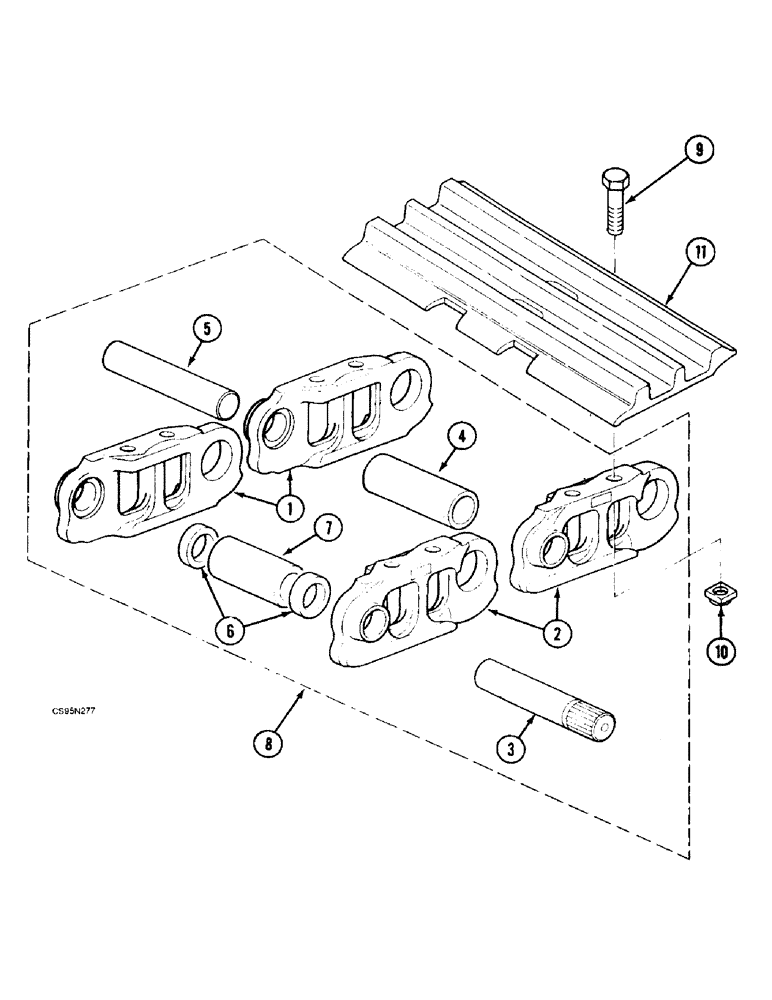 Схема запчастей Case 688BCK - (5-06) - TRACK (D4R), 688B CK (120301-120597, 120599, 120600, 120602, 120603) (04) - UNDERCARRIAGE