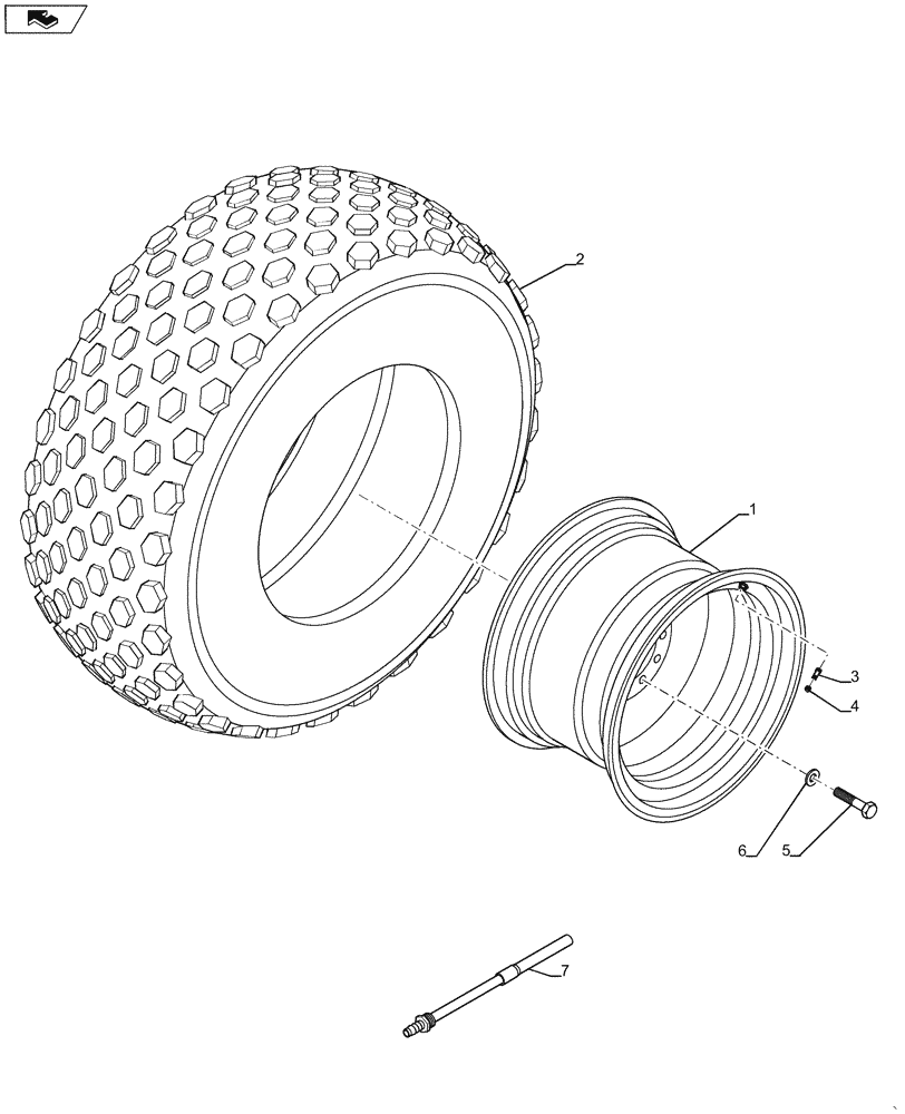 Схема запчастей Case SV211 - (44.520.AF[01]) - WHEEL ASSEMBLY (44) - WHEELS