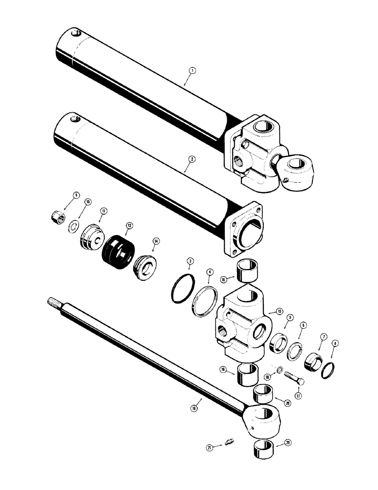 Схема запчастей Case 480CK - (50) - D28325 AND D28326 BACKHOE SWING CYLINDERS (35) - HYDRAULIC SYSTEMS