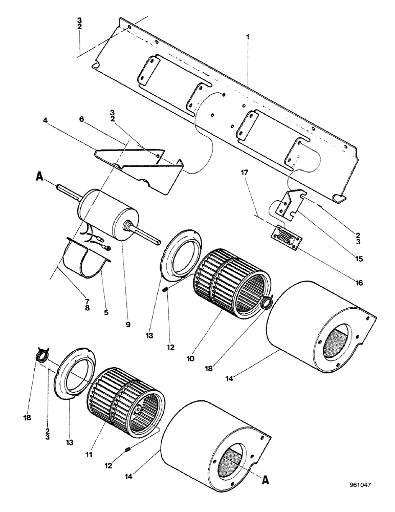 Схема запчастей Case 580G - (484) - CAB - AIR BLOWER UP TO NO. 3.804.794 (09) - CHASSIS/ATTACHMENTS