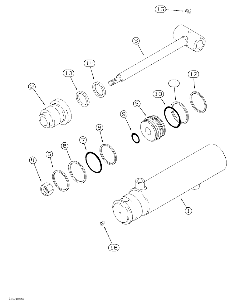 Схема запчастей Case 1818 - (8-30) - LOADER BUCKET CYLINDER P/N 104517A1 (08) - HYDRAULICS