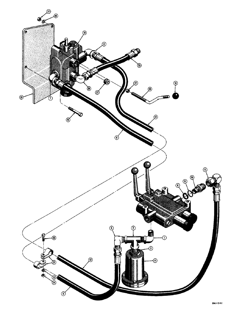 Схема запчастей Case 42 - (36) - HYDRAULICS FOR EAGLE HITCH LANDSCAPERS CONTROL 