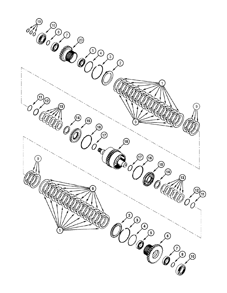 Схема запчастей Case 885 - (06-18[01]) - TRANSMISSION - 2nd SPEED AXLE (06) - POWER TRAIN