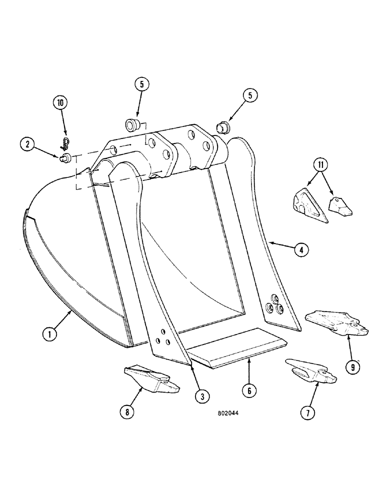 Схема запчастей Case 688C - (9G-06) - BACKHOE BUCKET, (XXXXX-) (05.1) - UPPERSTRUCTURE CHASSIS/ATTACHMENTS