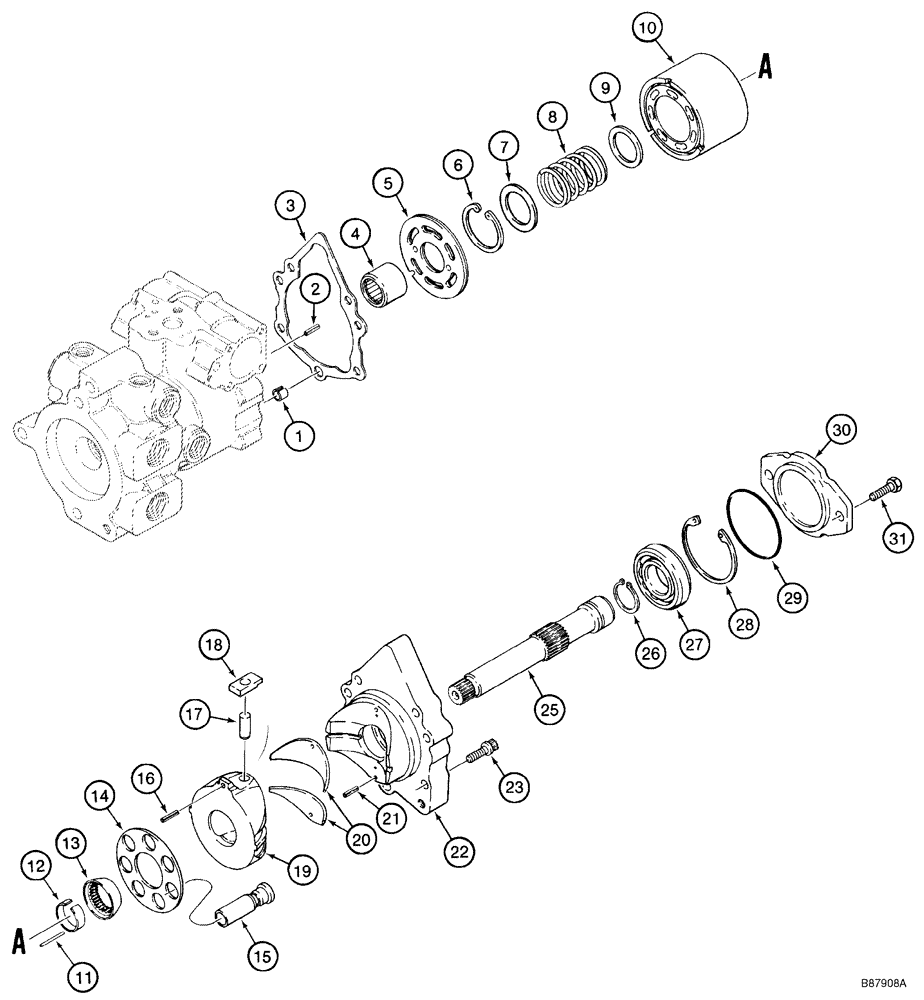 Схема запчастей Case 1845C - (06-13B) - PUMP ASSY, TANDEM, - JAF0339423 (06) - POWER TRAIN