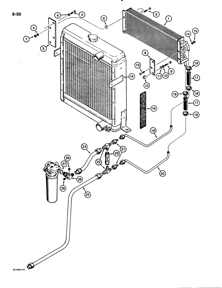 Схема запчастей Case 480E - (8-050) - PTO HYDRAULIC COOLING SYSTEM (08) - HYDRAULICS