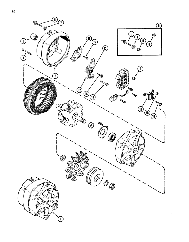 Схема запчастей Case 586D - (060) - A167153 ALTERNATOR (55) - ELECTRICAL SYSTEMS