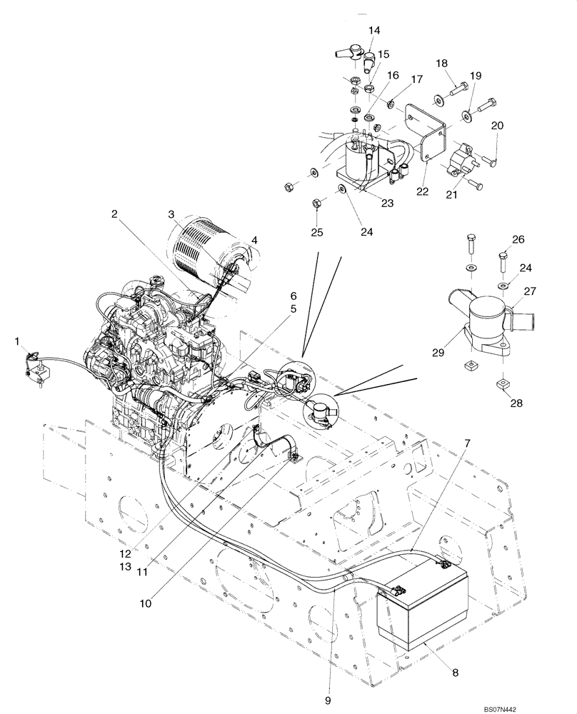 Схема запчастей Case SV185 - (55.100.01[01]) - ENGINE - ELECTRICAL (55) - ELECTRICAL SYSTEMS