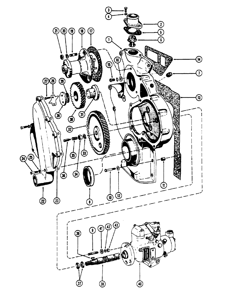 Схема запчастей Case 530CK - (052) - FUEL INJECTION PUMP DRIVE, (188) DIESEL ENGINE (10) - ENGINE