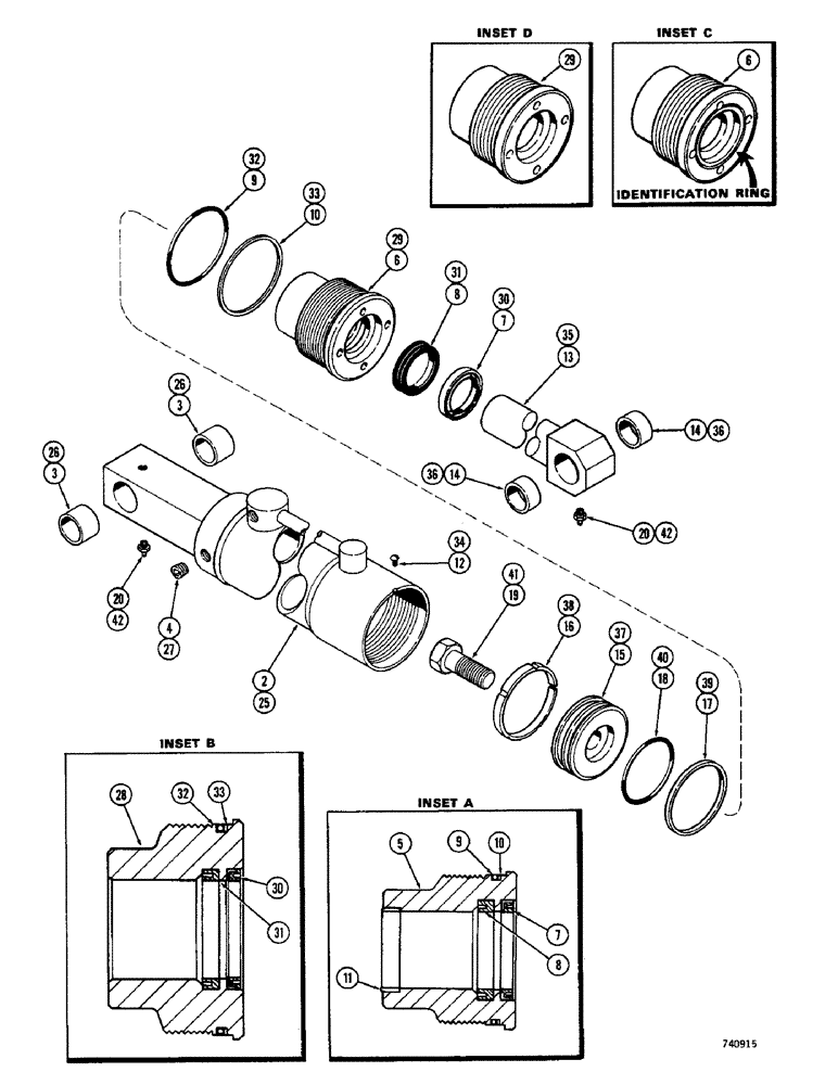 Схема запчастей Case 1530 - (132) - LIFT CYLINDER USED ON MODELS WITH SELF LEVELING FEATURE, USED BEFORE TRACTOR SERIAL NO. 9818251 (09) - CHASSIS/ATTACHMENTS