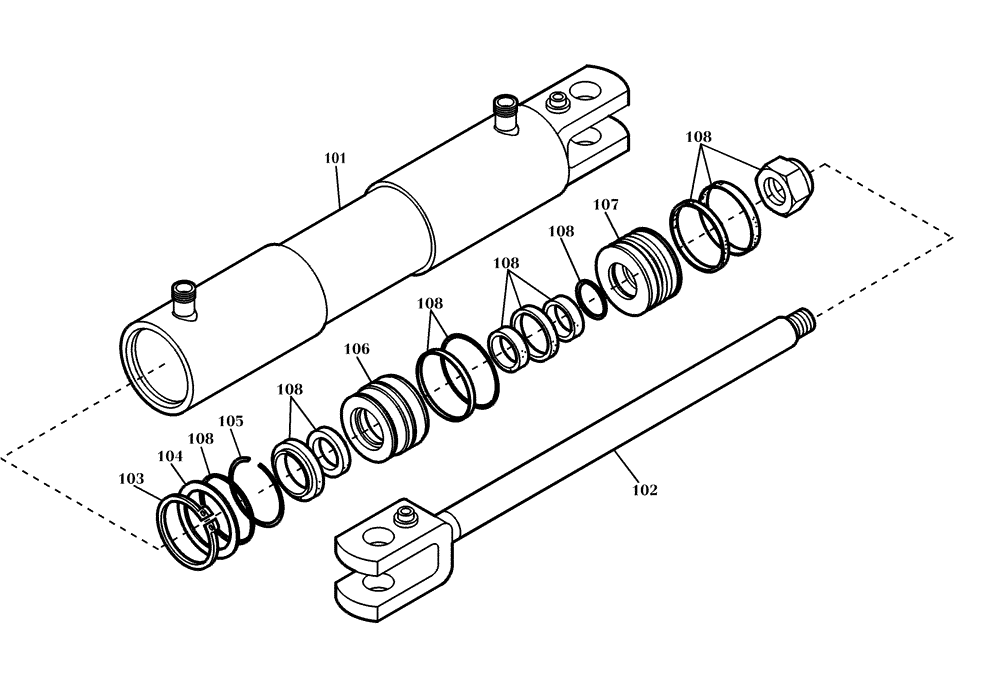 Схема запчастей Case 321D - (24.122[001]) - STEERING CYLINDER (S/N 591052-591058) No Description