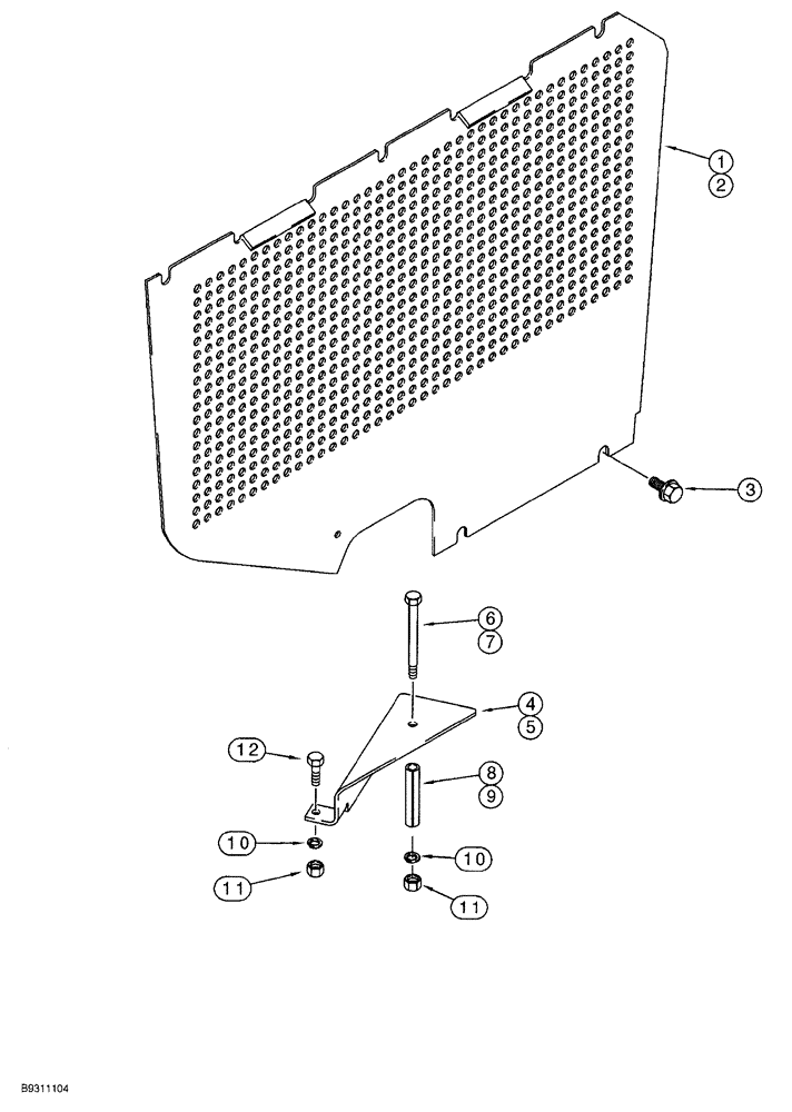 Схема запчастей Case 650G - (9-32) - ENGINE SIDE SHIELDS (09) - CHASSIS/ATTACHMENTS