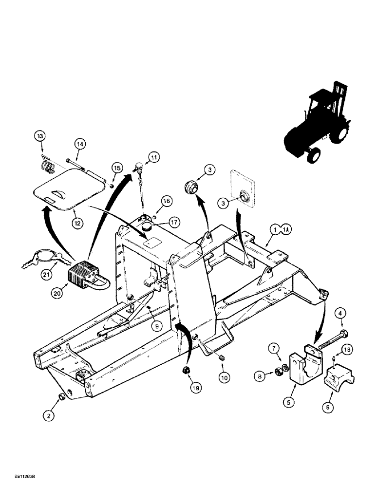 Схема запчастей Case 584E - (9-116) - CHASSIS, MODELS WITH SINGLE AND DUAL MAST LIFT CYLINDERS WITHOUT 31 DEGREE MAST TILT (09) - CHASSIS/ATTACHMENTS