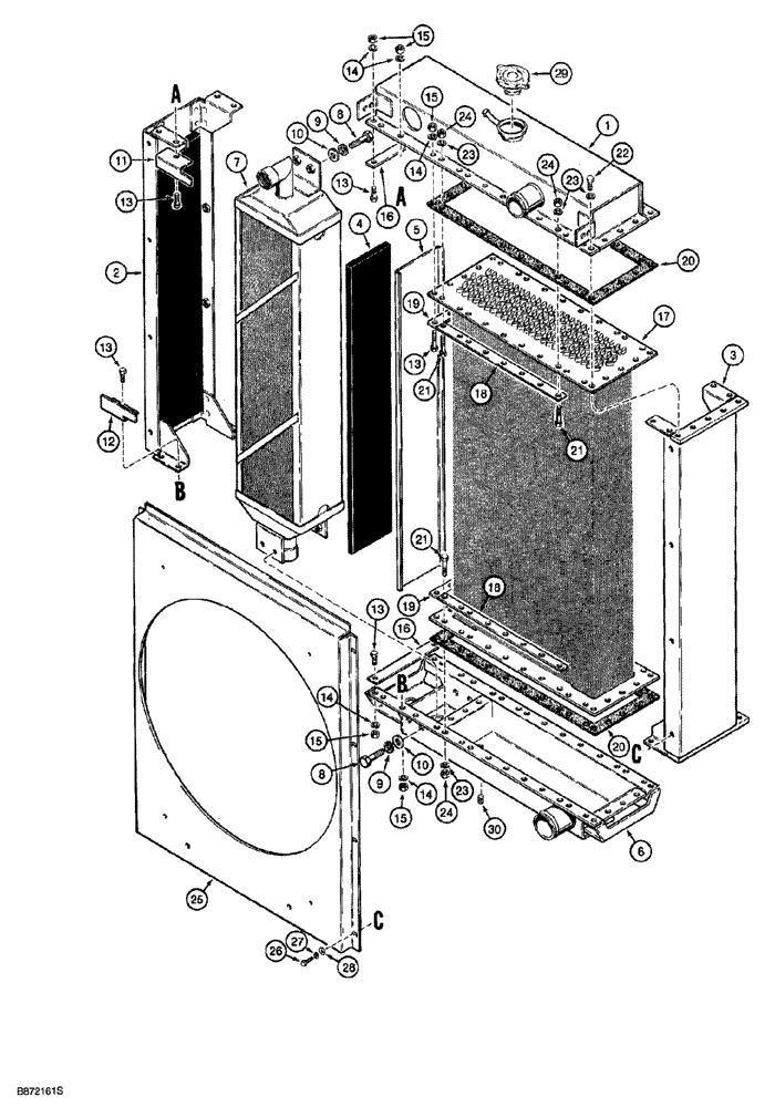 Схема запчастей Case 850G - (2-10) - RADIATOR ASSEMBLY - MODINE (01) - ENGINE