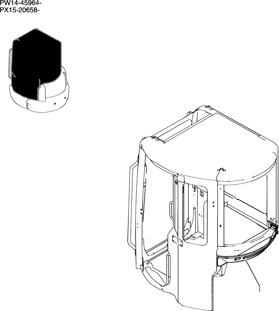 Схема запчастей Case CX31B - (742-29[1]) - CAB INSTAL (COOLER) (36) - PNEUMATIC SYSTEM