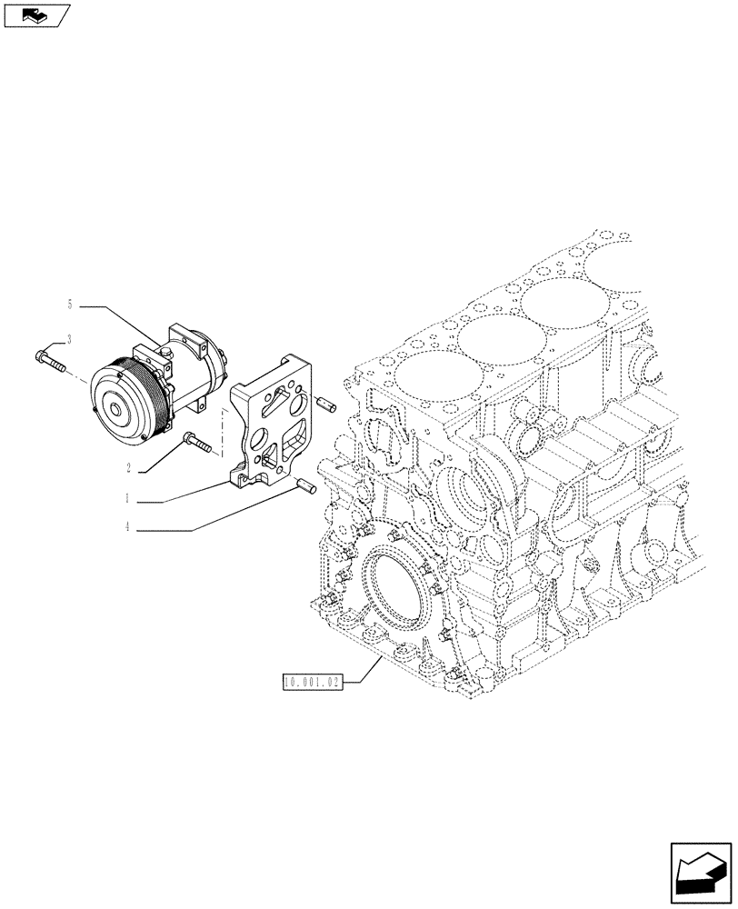 Схема запчастей Case F2CFE614A A013 - (50.200.01) - COMPRESSOR, AIRCOND. (504388951) (10) - OPERATORS PLATFORM/CAB