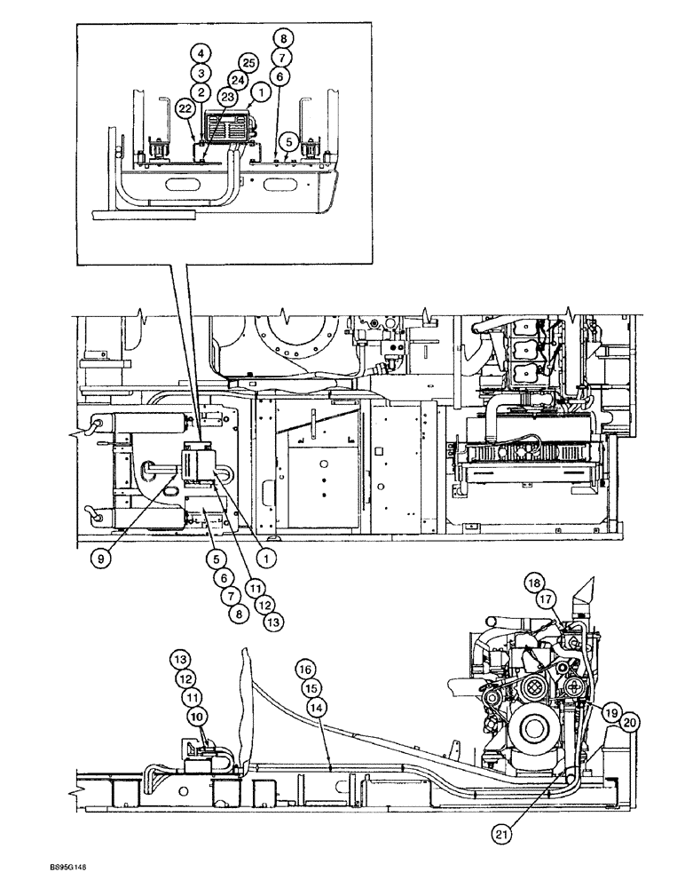 Схема запчастей Case 9060B - (4-24) - CAB HEATER AND HOSES (04) - ELECTRICAL SYSTEMS