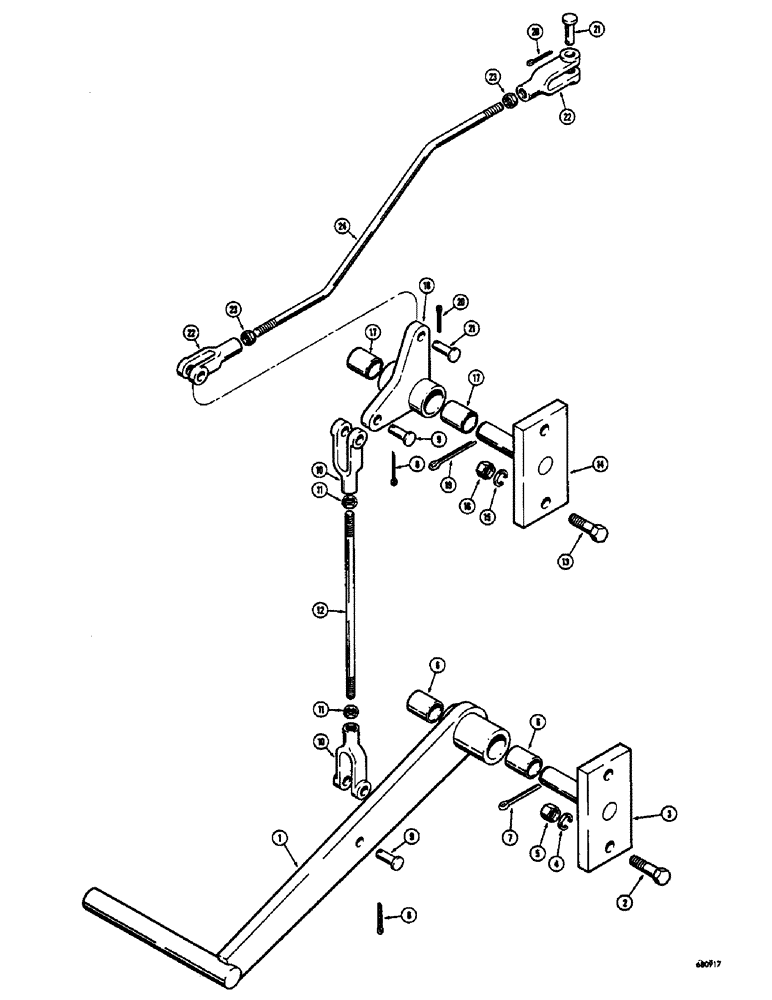 Схема запчастей Case 400 - (010) - THROTTLE CONTROL LINKAGE (01) - ENGINE