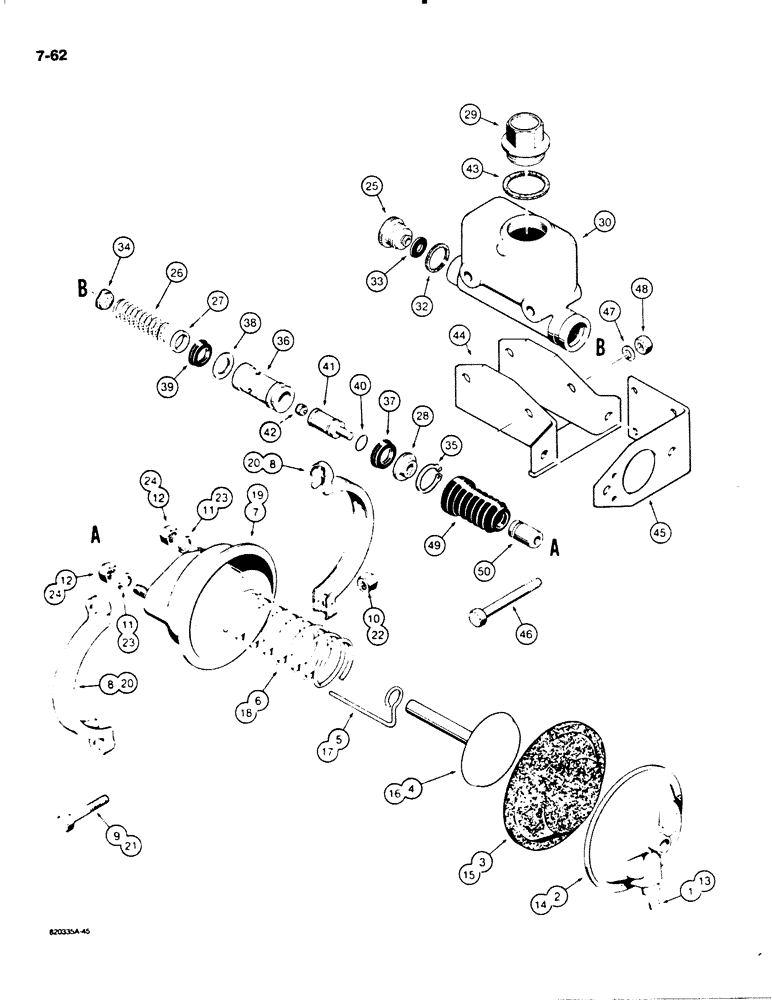 Схема запчастей Case W18B - (7-62) - L107957 AND L112957 BRAKE ACTUATORS (07) - BRAKES