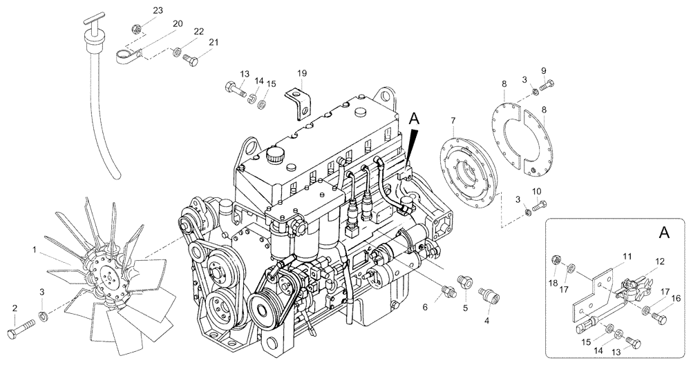 Схема запчастей Case 330 - (02A00010574[01]) - ENGINE - ACCESSORIES (01) - ENGINE