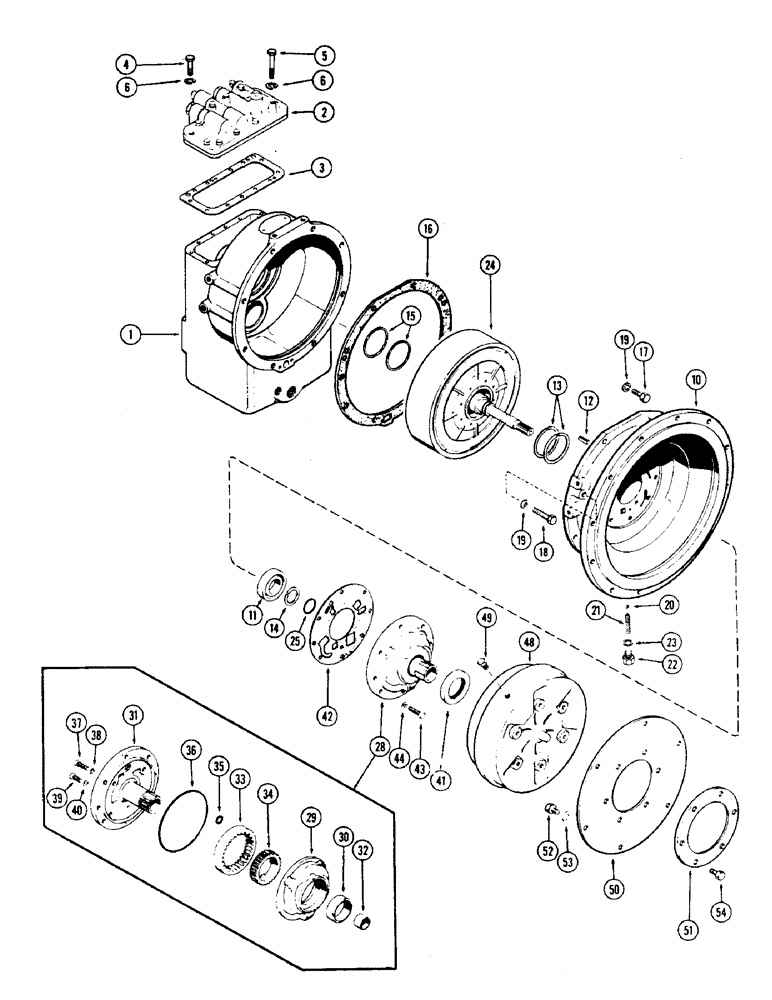 Схема запчастей Case 500 - (078) - CONVERTER, HOUSING AND PUMP (07) - HYDRAULIC SYSTEM