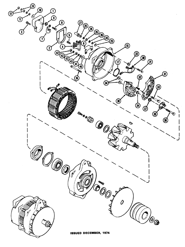 Схема запчастей Case W20 - (046) - L51531 ALTERNATOR (70 AMP) USED BEFORE TRAC. SERIAL NO. 9115403 WITHOUT INTEGRAL VOLTAGE REGULATOR (04) - ELECTRICAL SYSTEMS