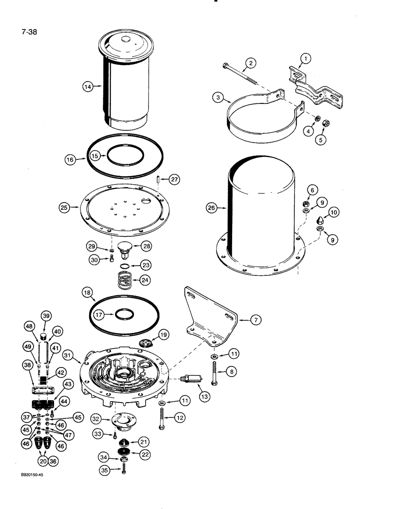 Схема запчастей Case 821 - (7-038) - AIR DRYER (07) - BRAKES