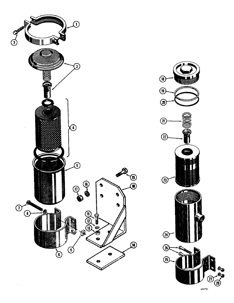 Схема запчастей Case W8B - (146) - A22660 TORQUE CONVERTER OIL FILTER, D31210 TORQUE CONVERTER (03) - TRANSMISSION