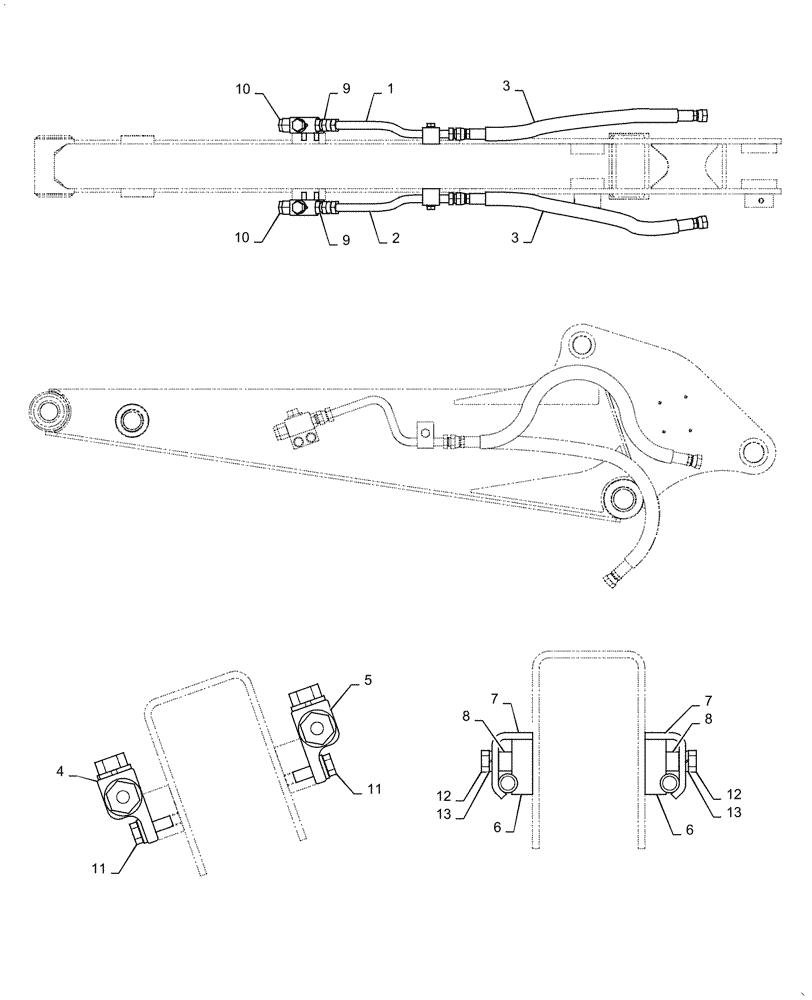 Схема запчастей Case CX36B - (03-023[02]) - HYD LINES, ARM (NIBBLER AND BREAKER) - SN PX15-21105 - 22164 (35) - HYDRAULIC SYSTEMS