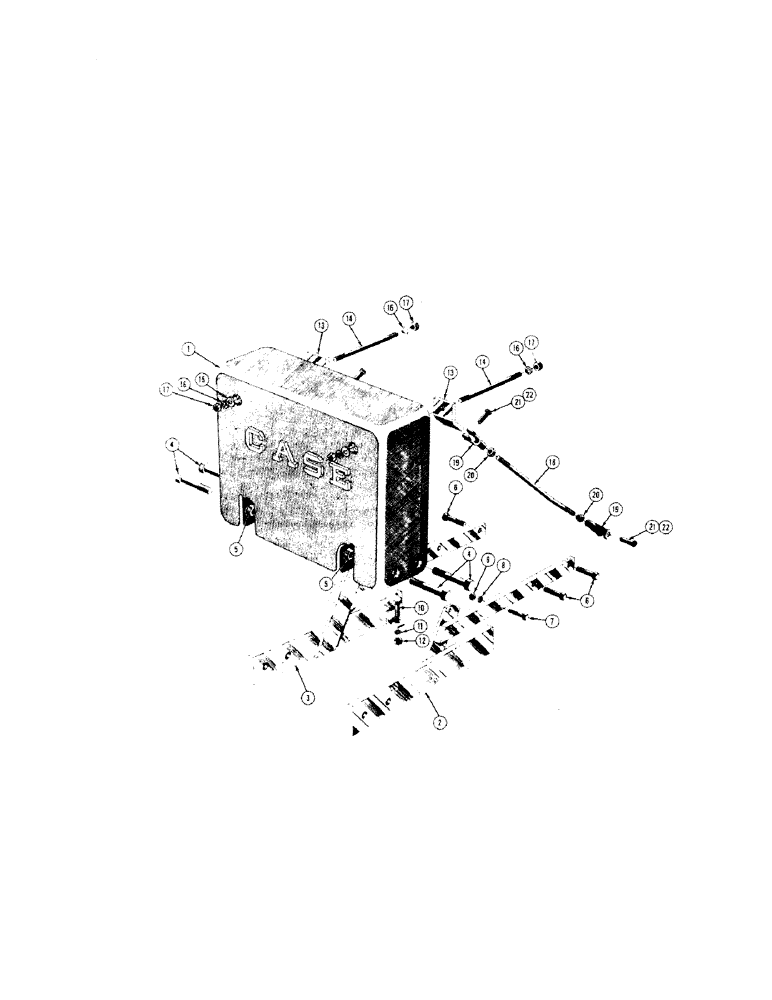 Схема запчастей Case 310 - (128) - REAR COUNTERWEIGHT (1400 LB.), REAR WEIGHT BOX (OPTIONAL) (05) - UPPERSTRUCTURE CHASSIS