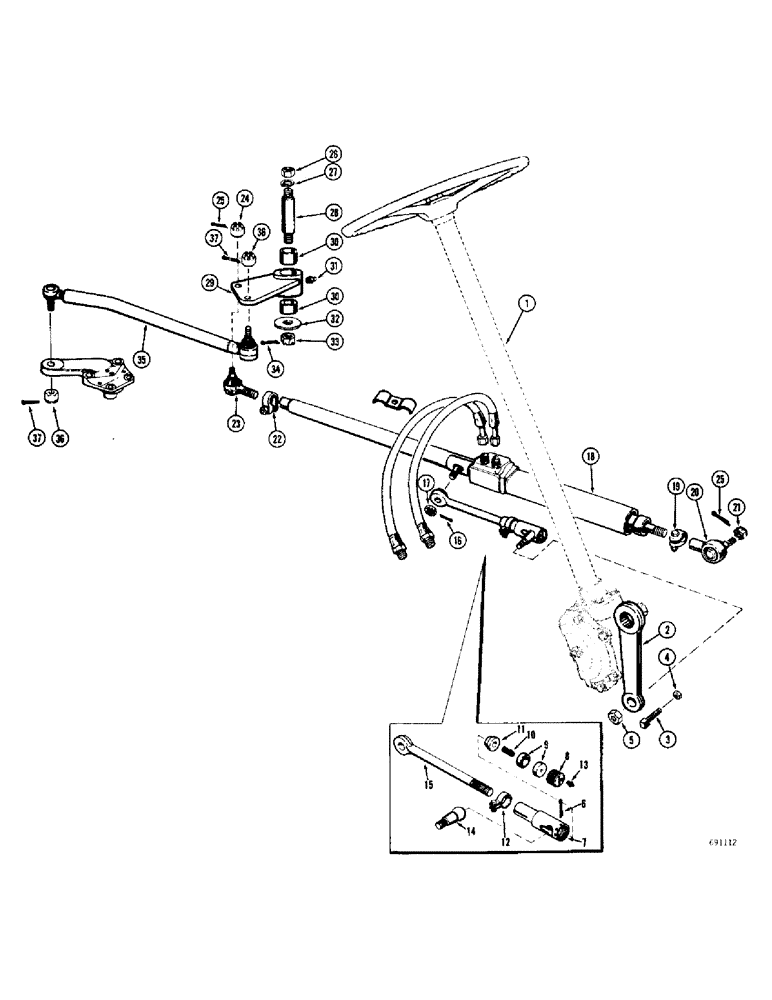 Схема запчастей Case W10C - (100) - STEERING GEAR LINKAGE (05) - STEERING