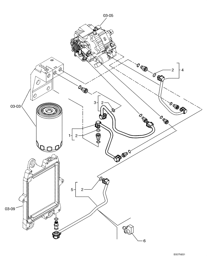 Схема запчастей Case 521E - (03-06) - FUEL INJECTION SYSTEM (03) - FUEL SYSTEM