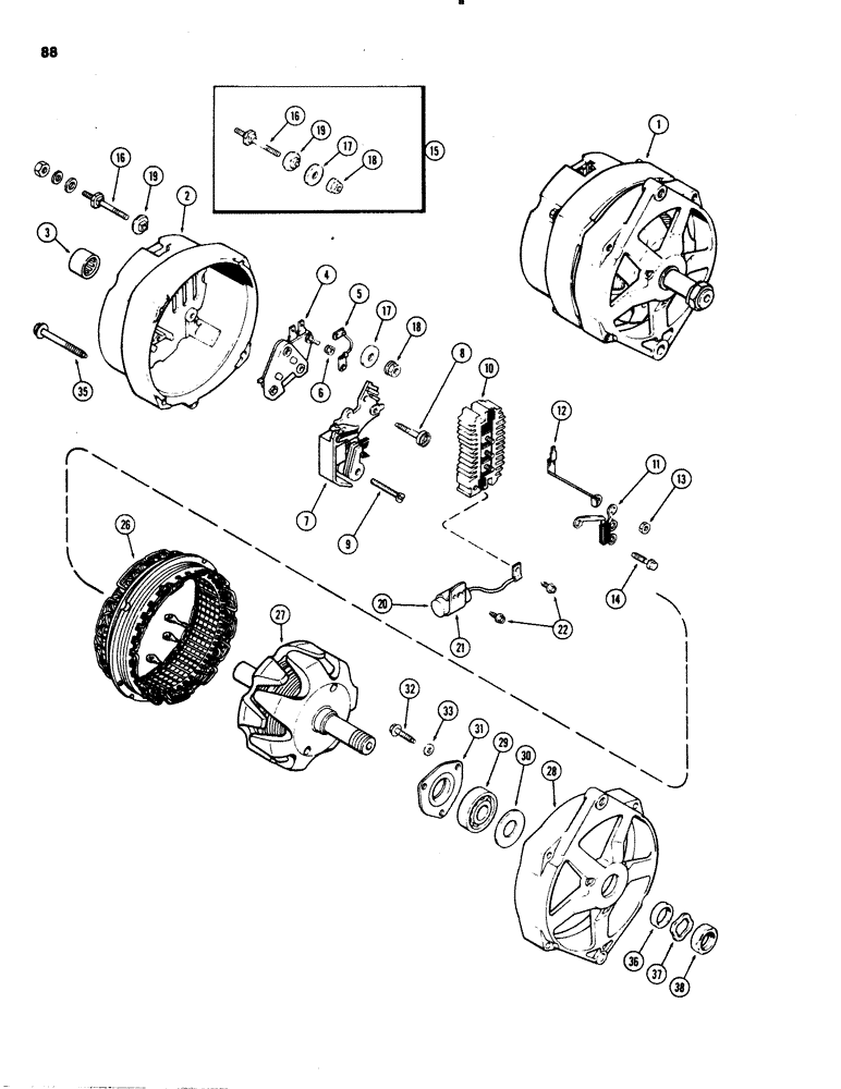 Схема запчастей Case 1150C - (088) - L101465 ALTERNATOR, METRIC EXTERNAL THREADS (04) - ELECTRICAL SYSTEMS