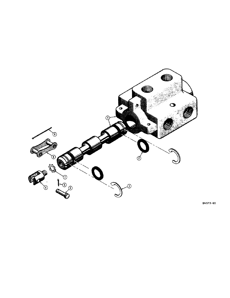 Схема запчастей Case 310D - (082[1]) - D26726 DIVERSION VALVE (07) - HYDRAULIC SYSTEM