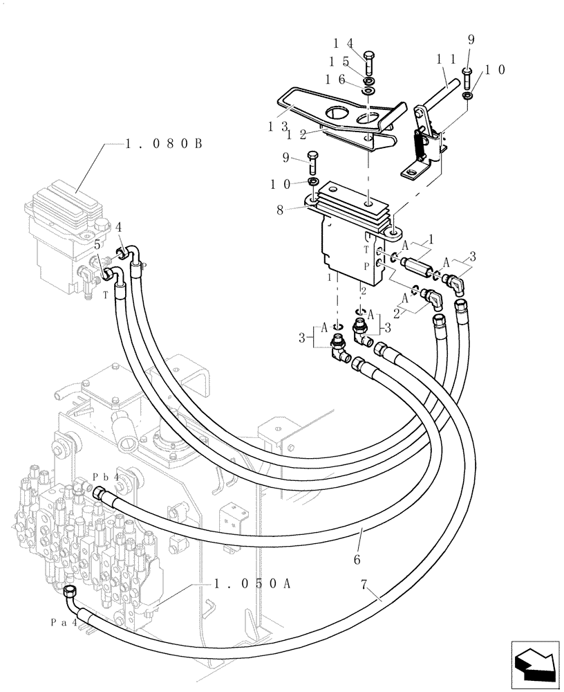 Схема запчастей Case CX31B - (1.080[02]) - POWER STEERING CONTROL LINES (NIBBLER & BREAKER) (35) - HYDRAULIC SYSTEMS