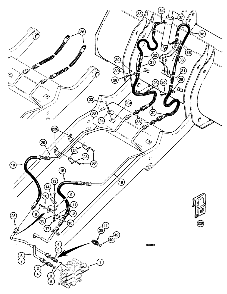 Схема запчастей Case W14 - (470) - LOADER BUCKET AND GRAPPLE HYDRAULIC CIRCUITS, PARTS FOR GRAPPLE CIRCUITS (08) - HYDRAULICS